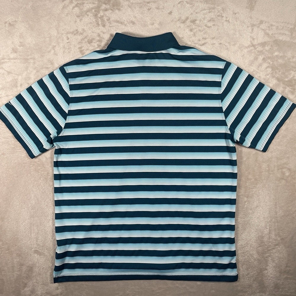 Nike Golf Dri-Fit Tour Performance Polo Mens L Blue Striped Wicking - Picture 6 of 8